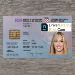 Croatia id card generator template 1