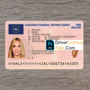 Irish driver license generator template 1