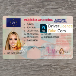 Latvia driver license generator template 1