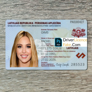 Latvia id card generator template 1