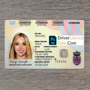 Luxembourg id card generator template 1