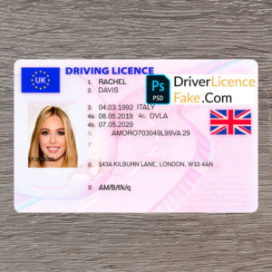 UK driving licence generator template 1