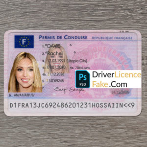 French driver license generator template 1